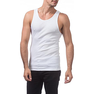 OEM Logo personnalisé Vente en gros Offres Spéciales côtelé fitness crop tops hommes respirant muscle fit stringer débardeur vierge - Product Image 5
