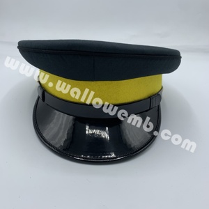Premium Dubai Style Visor Cap Custom Embroidered Professional Peak Hat with Structured Wool Blend Service Uniforms - Product Image 1