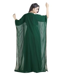 Robe marocaine islamique caftan plage fantaisie moderne étage longueur manches longues pour les femmes - Product Image 5