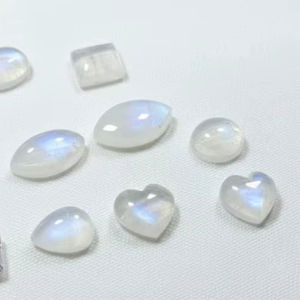 Piedra Lunar Arcoíris 100% Natural, Forma de Corazón Octogonal, Gema Suelta Blanca con Color Natural Intenso, 100% Natural, 20% de Descuento y Regalo - Product Image 2