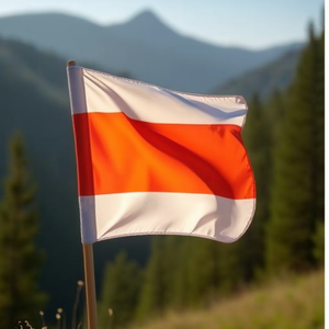 750mm X 750mm Polyester Warning <b>Flag</b> with Wooden <b>Pole</b> Durable and Easy-to-Use - Product Image 3
