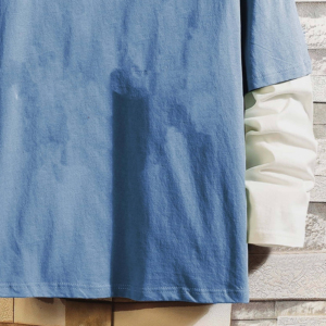 T-shirt Homme 2025 de Haute Qualité 100% Coton/Polyester/Coton Écologique Respirant à Manches Longues Coupe Ample Imprimé - Product Image 3