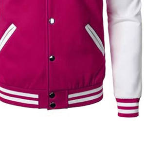 Chaqueta universitaria en blanco personalizada al por mayor, chaqueta de béisbol universitaria de cuero personalizada, chaqueta con letras bordadas - Product Image 5