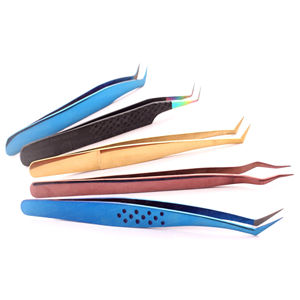 Pinces à cils volumineuses en acier inoxydable à pointe lisse, anti-magnétiques, antidérapantes, outil professionnel pour les artistes des cils, extension de cils de précision - Product Image 3