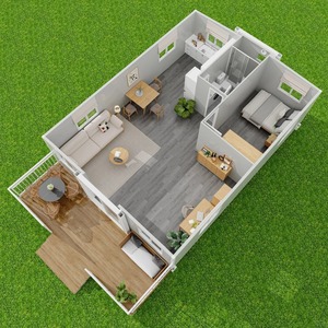 Structure en acier modulaire préfabriquée <span class=keywords><strong>portable</strong></span> et extensible à double aile pour chantiers de construction, camps, voyages ou maisons de villégiature - Product Image 6