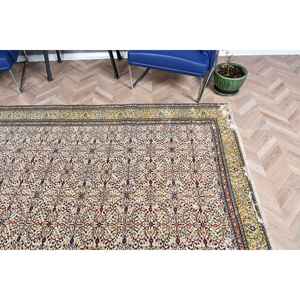 Alfombra Vintage de 6.4x9.1 pies, Alfombra Turca Grande, Alfombra con Puntos Amarillos y Azules - Product Image 5