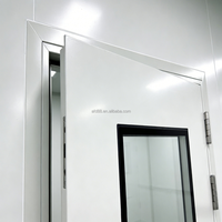 Porte battante double en acier pour salle blanche, idéale pour bloc opératoire hospitalier, laboratoire, usine pharmaceutique, hygiénique et hermétique