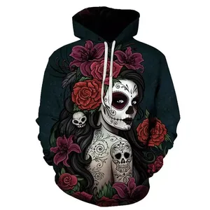 Sudadera con capucha de gran tamaño y con hombros descubiertos y logotipo personalizado para hombre, ropa de calle con estampado digital para la temporada de otoño - Product Image 2