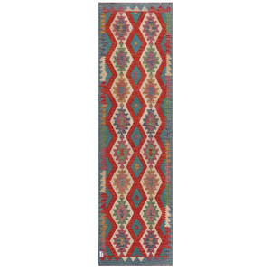 Alfombra Kilim de Maimana, Afganistán, 296 x 85 cm - Product Image 1