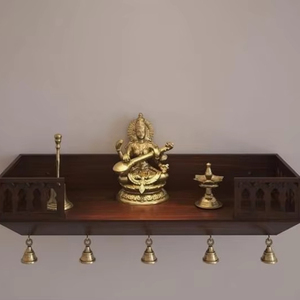 Técnica pulida templo religioso colgante de pared Pooja Mandir de madera decorativa ecológica - Product Image 1