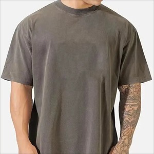 Camiseta extragrande de algodón 100% para hombre, logotipo OEM personalizado, hombro caído, ajuste cuadrado, estilo de diseñador de peso pesado con diseño en blanco - Product Image 5