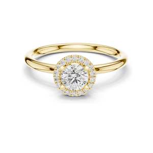 Anillo de Diamante de Laboratorio con Halo Brillante Redondo de 0.588 CT para Mujer, Claridad VVS-VS EF, Oro de 18K, 14K, 10K y Plata 925, Moissanita - Product Image 3