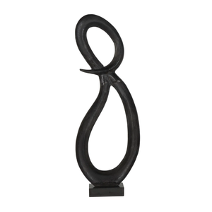 Escultura de metal con nudo infinito de la mejor apariencia en acabado plateado para escultura de nudo abstracto es la pieza de acento contemporáneo perfecta - Product Image 2