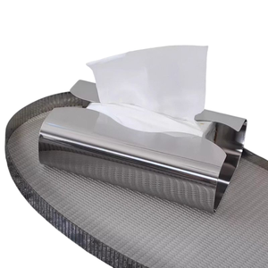 Boîte à mouchoirs en acier inoxydable de luxe, moderne, argent poli, distributeur de serviettes en métal pour salle de bain, cuisine, maison et bureau - Product Image 1