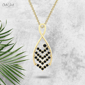 Fournisseur vérifié 0.39 CTW Black Diamond Chevron Style Pendant Elegant 14k Gold april Birthstone Cluster Pendant pour les revendeurs - Product Image 1