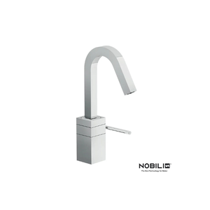 Robinet de lavabo moderne Nobili Qube, en laiton chromé, design carré, levier unique, disque en céramique, avec aérateur - Product Image 1