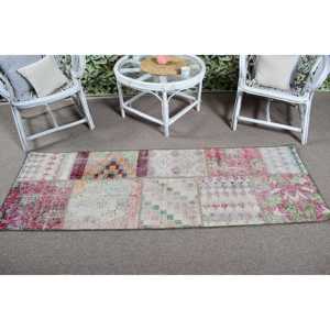Tapis de 2,2 x 6,46 pieds, tapis turc vintage, tapis à pois rouges - Product Image 3