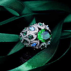 Anello Aperto Lussuoso in Lega con Micro-Incastonatura <span class=keywords><strong>di</strong></span> Diamanti e Intarsio Completo per Donne, 'Il Regno <span class=keywords><strong>di</strong></span> Tutte le Creature' - Product Image 2