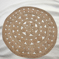 Tapis en jute tressé 100 % naturel fait main du Bangladesh, écologique, à rayures tissées, couleur et logo personnalisables, taille moyenne