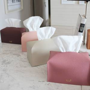 Cubierta de caja de pañuelos duradera hecha a mano de cuero genuino con opciones personalizables para uso en la Oficina y el hogar - Product Image 4