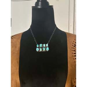 Collar de Montaña Sonora de Sheila Becenti, Turquesa, Perla, Plata de Ley, Barra Geométrica, Estilo Bohemio Vintage, Regalo Religioso - Product Image 2