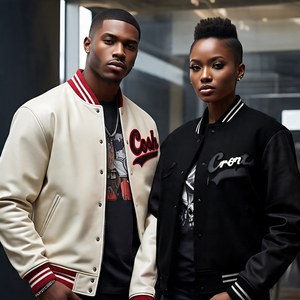 Mangas de lana de moda personalizadas con cuerpo de cuero Letterman Varsity Jacket Streetwear Contraste Bomber Varsity Jacket - Product Image 5