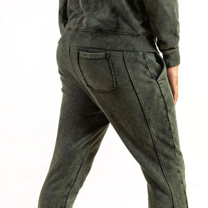 100% algodón Vintage traje de jogging de dos piezas logotipo personalizado rompevientos ropa de calle logotipo personalizado hombres negro deporte conjunto chándales gimnasio - Product Image 4