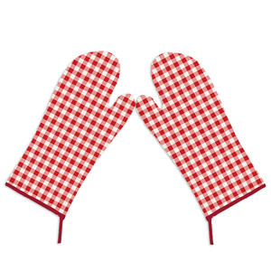 ถุงมือกันความร้อนผ้าฝ้ายลายตารางสไตล์คลาสสิกพร้อมลายพิมพ์ ราคาประหยัด - Product Image 5