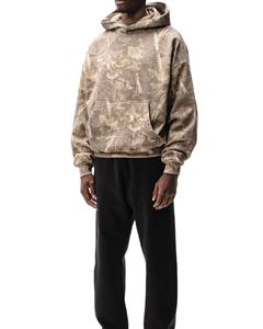 Heavyweight 100% Cotton Eco-Friendly Screen Print Camouflage <b>Hoodie</b> <b>Men</b> Clothing Streetwear Custom Distressed Zip-Up 500 Gsm - Product Image 2