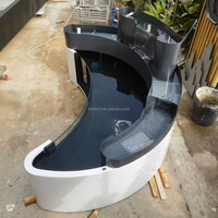 Estanque para Peces Koi de Acero Inoxidable Personalizado con Múltiples Formas, Ventana Transparente Curva Completa, Pecera para Jardín Exterior