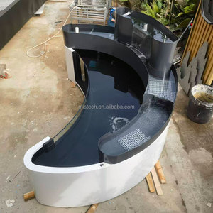 Estanque para Peces <span class=keywords><strong>Koi</strong></span> de Acero Inoxidable Personalizado con Múltiples Formas, Ventana Transparente Curva Completa, Pecera para Jardín Exterior - Product Image 3