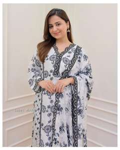 Ropa festiva afgana hecha a mano para mujer, pantalón Kurti, muselina, traje Palazzo con estampado Digital, ropa India paquistaní a granel - Product Image 3