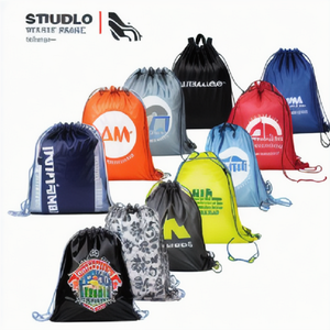 Sac à cordon en polyester de grande capacité avec logo personnalisé - Product Image 1