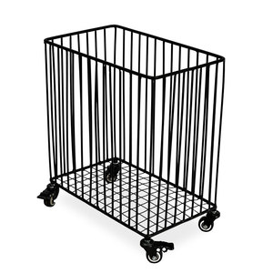 KPT68019 Portable Double-Tiered Clothing Organizer Powder-Coated Iron <b>Laundry</b> Basket for Bathroom <b>Standing</b> Type for Cleaning Use - Product Image 3