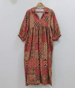 Nuevo Vestido Midi de Verano con Estampado, Sexy, hasta la Rodilla, con Cuello en V Profundo, Informal, de Algodón, con Estampado Bohemio Hecho a Mano - Product Image 1