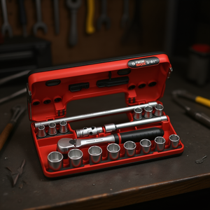 Jeu de douilles métriques Facom 3/8'' 12 points DBOX avec cliquet, kit de 18 pièces - Product Image 3