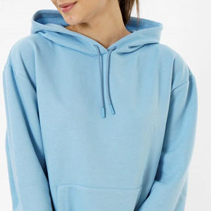 Sudadera con Capucha Personalizada de Gran Tamaño, Corta, de Felpa de Algodón, con Logotipo Frontal, para Mujer, Servicio OEM - Product Image 3