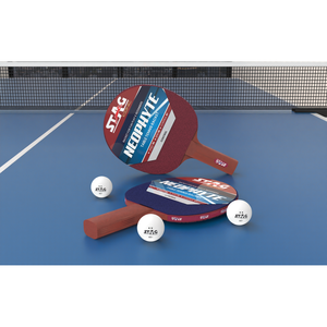 Stag Iconic Neophyte Professional Set de Tennis de Table Portable en Bois, Équipement Sportif avec Balles Blanches à Picots Longs en Fibre de Carbone - Product Image 6