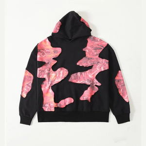 Nouveau Style 100% Coton Polaire Distressed Hoodie 500gsm Heavyweight Unisexe Pull Patch Broderie Hoodies & sweat-shirts - Product Image 4