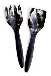 Handmade Serving Horn <b>Spoon</b> with Bone Handle Horn Serving Trendy Horn <b>Salad</b> Server With Decorative Handle Horn Bone <b>Salad</b> - Product Image 3