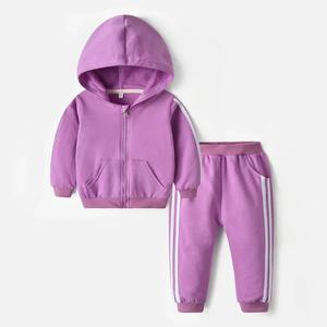 Mode enfants vêtements filles tenue ensemble coton à manches longues à capuche fermeture éclair hauts pantalons printemps automne enfants garçons - Product Image 6