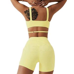 ชุดโยคะ กางเกงขาสั้น ชุดออกกำลังกาย ระบายอากาศได้ดี ไร้รอยต่อ น้ำหนักเบา ยืดได้สี่ทิศทาง เอวยางยืด ผ้ายืดสแปนเด็กซ์/ไนลอน - Product Image 5