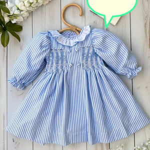 ชุดเดรสลายดอกไม้สไตล์วินเทจสำหรับเด็กผู้หญิง  แบบสวมใส่สบายๆ สำหรับฤดูร้อน  รับผลิตตามสั่ง ขายส่ง - Product Image 1