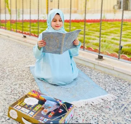 Muslim Girls Prayer Dress Set Islamic Dress for Muslim Girls Abaya Caftan Prayer Clothes Eid Ramadan Muslim Girl Prayer Set