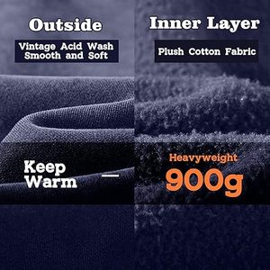 Sudaderas Casuales de Invierno para Hombre, Color Sólido, 100% Algodón, Felpa, Corte Regular, con Bolsillo, Ecológicas, de Secado Rápido y Transpirables, de Alta Calidad - Product Image 4