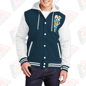 Veste universitaire élégante et chaude pour hommes avec capuche 100% coton polaire brodé Technics imprimé numérique teint uni pour l'hiver - Product Image 5