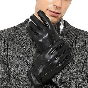 Gants tactiles en cuir durables pour hommes - Utilisation par temps froid Doublure intérieure douce Utilisation quotidienne Respirant et écologique - Product Image 5
