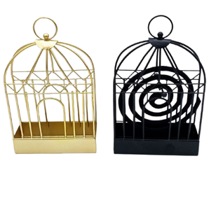 Bobina de mosquito redondeada hecha a mano, incienso, Oro Negro pulido, soporte de bobina de mosquito de hierro portátil creativo - Product Image 2