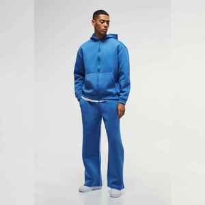 Ensemble 2 pièces Jogger Sets Oversize Pants Sweat Suits 100% Cotton Custom Hoodie and Sweatpants Unisex Zip up Tracksuits for Men - Product Image 4
