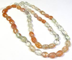 Las mejores cuentas facetadas de piedra solar naranja de 6-10mm, gemas de corte ovalado Natural de 17 ", piedras preciosas sueltas altas, joyería africana, juego de Color alto - Product Image 5